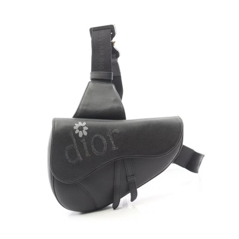 Dior Christian ERL Saddle Bag Waist Body Belt Bum Crossbody Leather Black - Picture 1 of 7